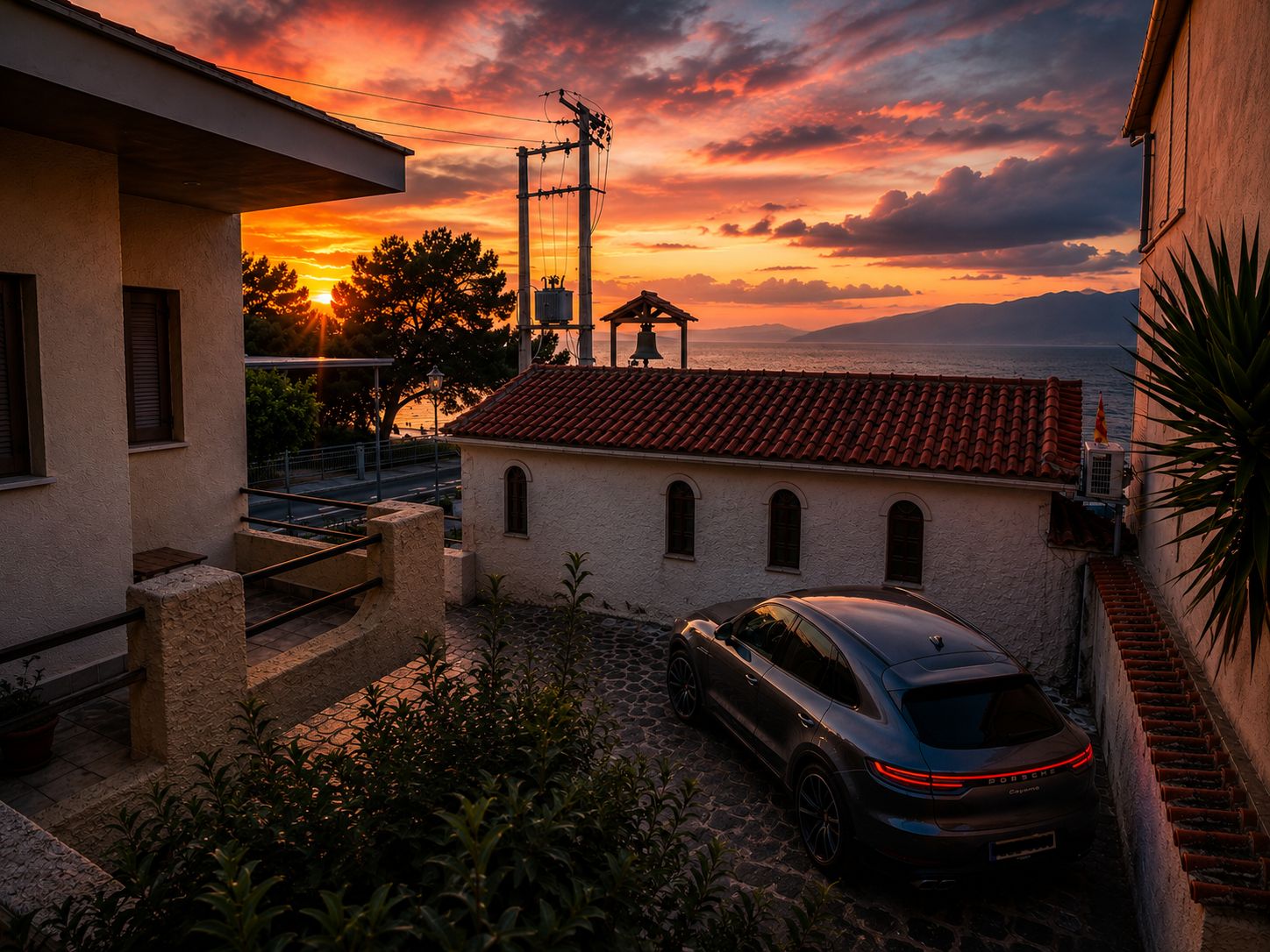 Sunset over the Corinthian Gulf at Coolio Stay